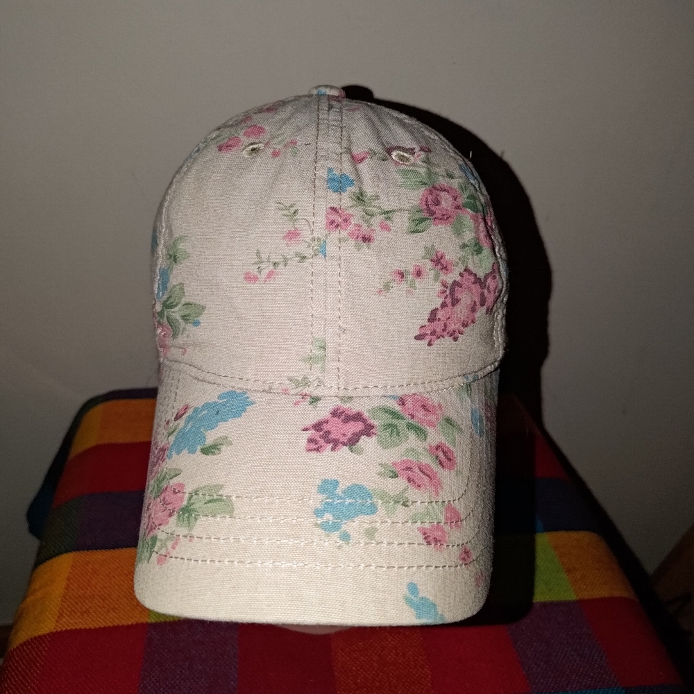 American Eagle Outfitters Floral Embroidered Eagle Logo Strapback Cap Hat